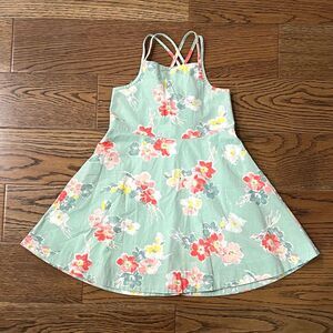 Polo Ralph Lauren Sage Green Floral Print Button Back Dress Size 4/4T